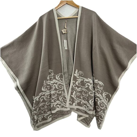 NEW Soft Surroundings Womens One Size Wrap Shawl Cape Metallic Shimmer - Picture 2 of 8